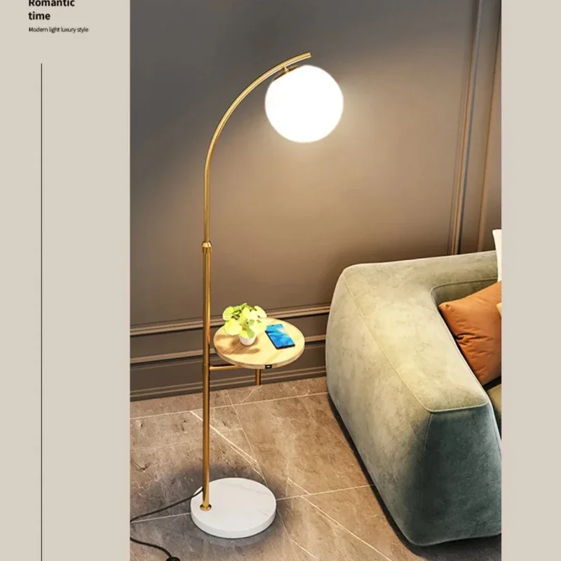 Imagem -06 - Madeira Led Floor Lamps para Sala de Estar Coffee Table Sofá Side Carregamento sem Fio Standing Lights Quarto Bedside Lamps Home Decor