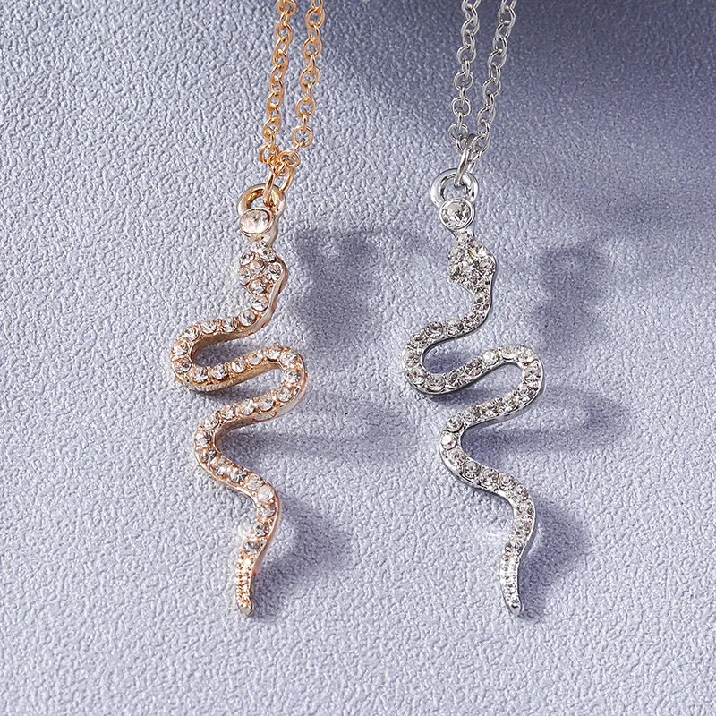 Aihua Elegent Punk Kristall Schlange Halskette Strass Tier Halskette Trendy Weiblich Männlich Geburtstag Party Designer Schmuck Geschenke – Detail 8
