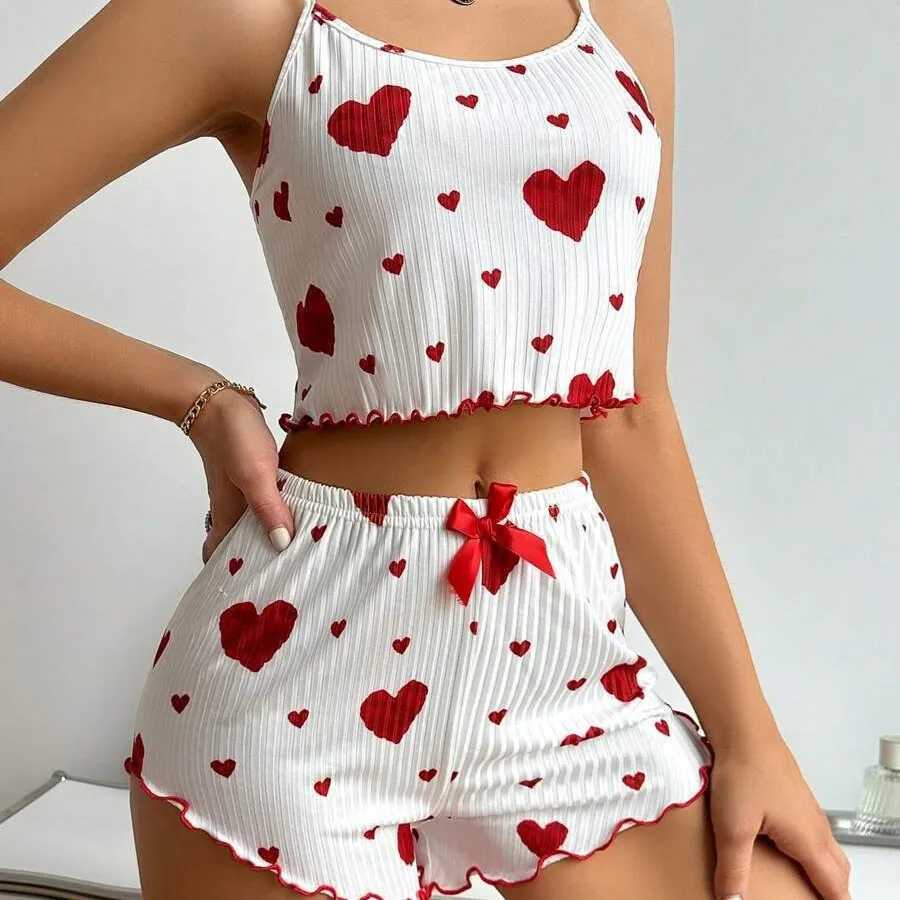 

Sensual Pajama Set, Ribbed-Knit Cami Lace Pajama Set, Spaghetti-Strap Satin Shorts Pajama Set, Ultra-Soft Cotton Rib Sleepwear