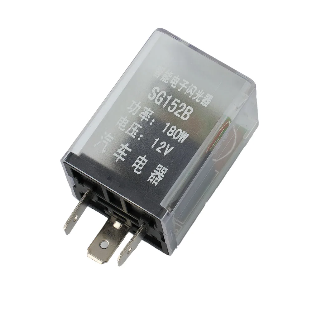 Flasher Relay DC 12V Clear Plastic 180W For Most 3-pin Configuration Turn Signal Rate Control Blinker Relay Accessories