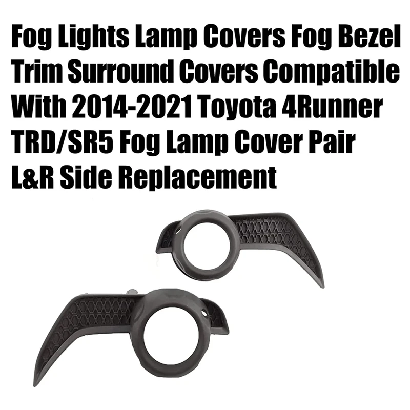 Fog Lights Lamp Covers Fog Bezel Trim Surround Covers For Toyota 4Runner TRD/SR5 2014-2021 Accessories Black