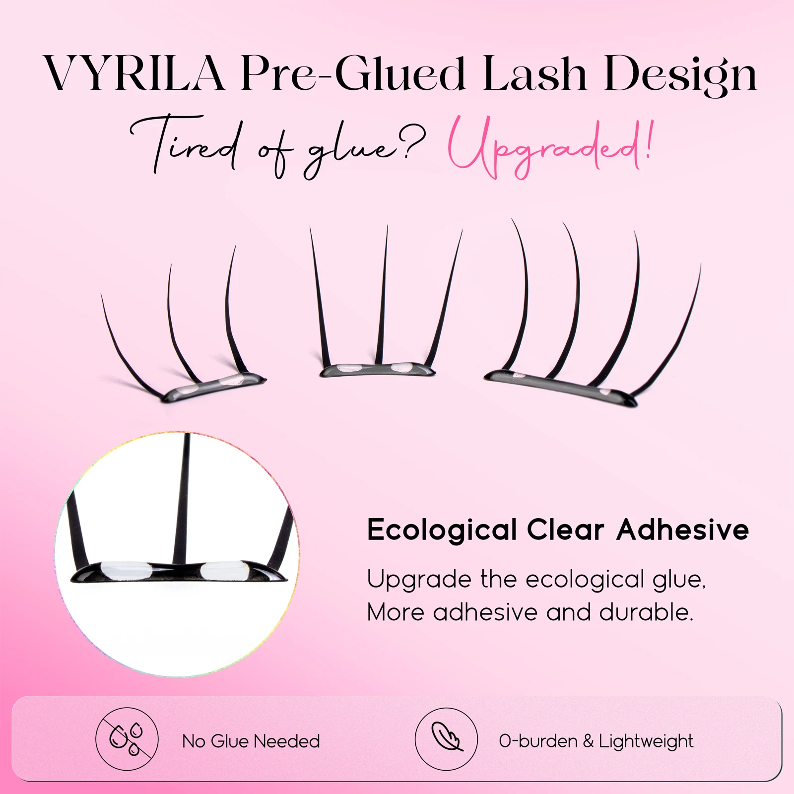 VYRILA Glue-free Cluster Lashes Ultra-thin Sheet Series False Eyelashes Zero Touch Feeling Eyelashes Segmented Lashes