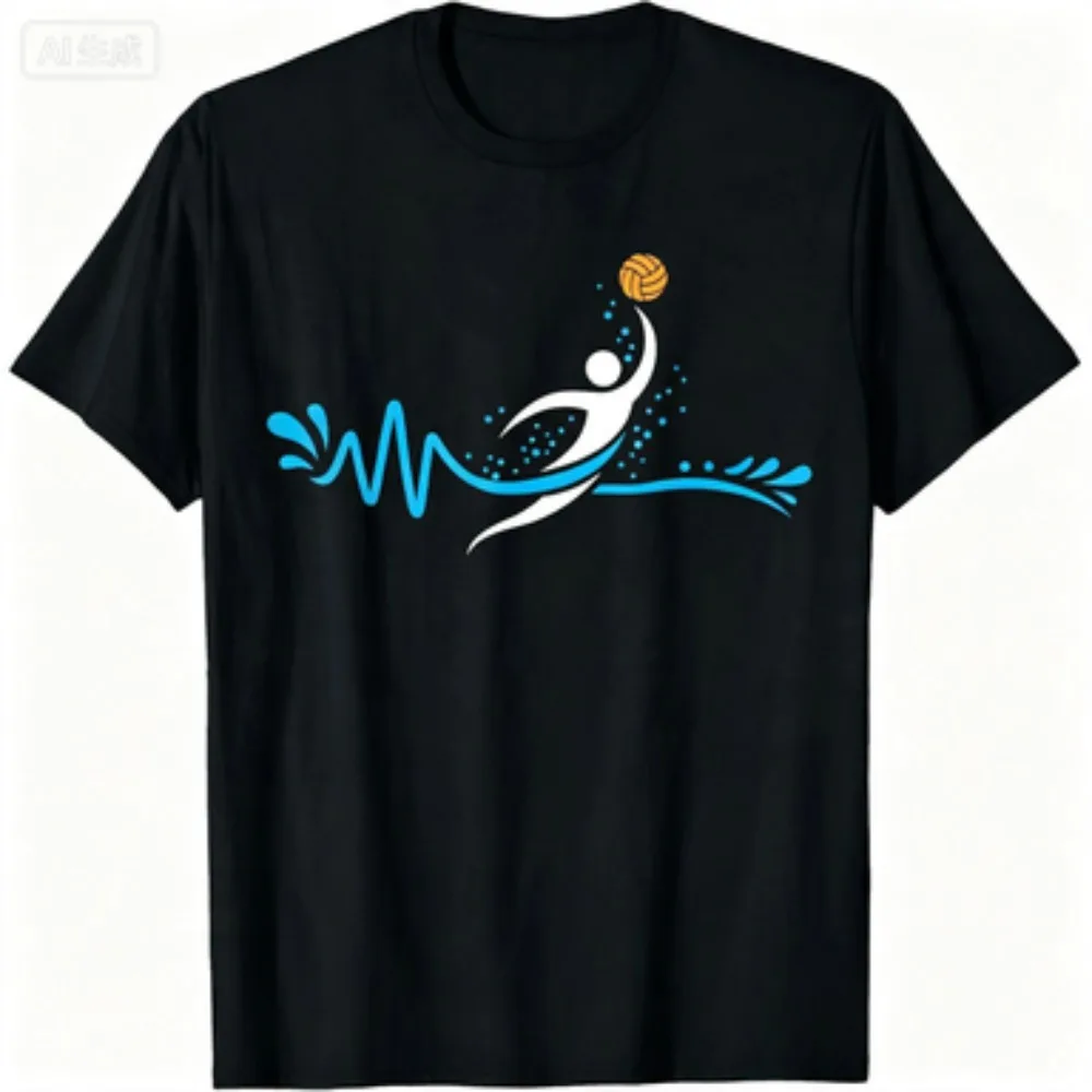 Funny Retro Water Polo Player T Shirts Men Women Pure Cotton Humor Streetwear Tee Shirt Short Sleeve Unisex Loose Clothing