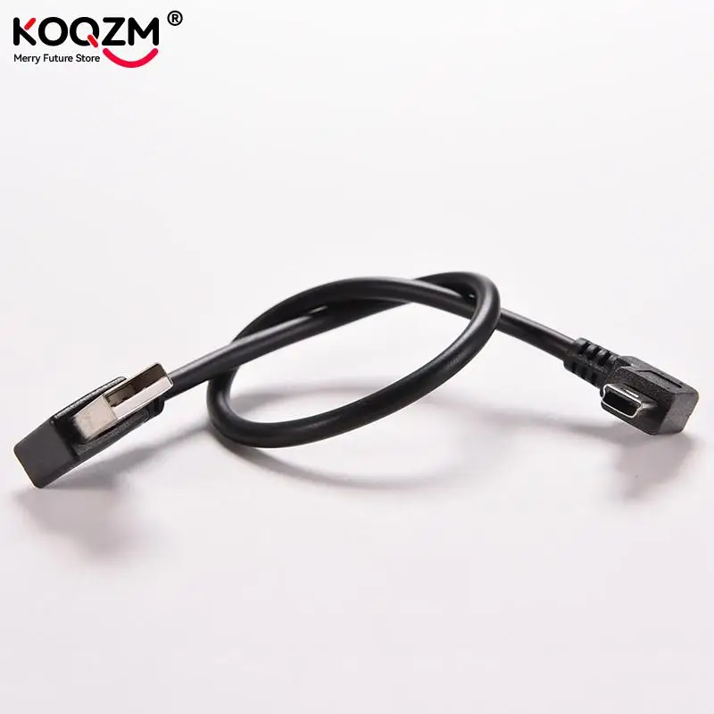 25cm 90 Degree Angled Mini USB Cable Mini USB To USB 2.0 Data Sync Charger Cable For Mobile Phone MP3 MP4 GPS Camera HDD