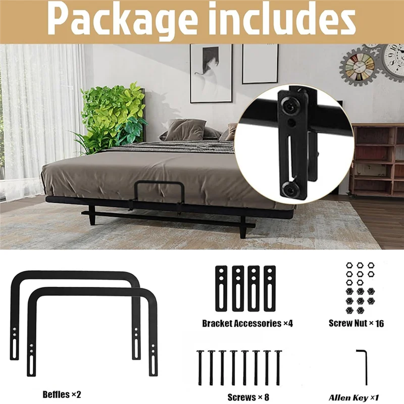 

Mattress Slide Stopper Holder In Place Retainer Bar, Non Slip Mattress Gripper Gaskets To Keep Bed From Sliding, 2 PCS-B91B
