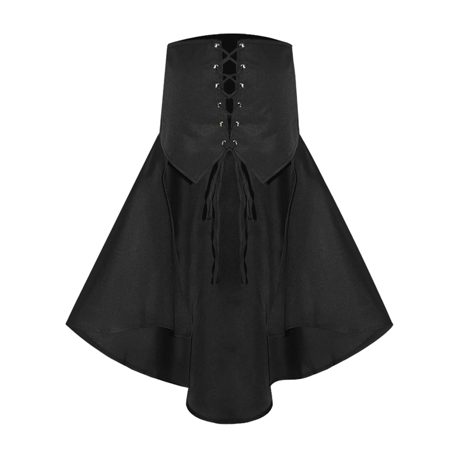 

Halloween Court Gothic Style Medieval Retro Skirt Ruffled Lace Solid Color Waist Retro Lace Women's Cosplay Skirt Lolita Clothes