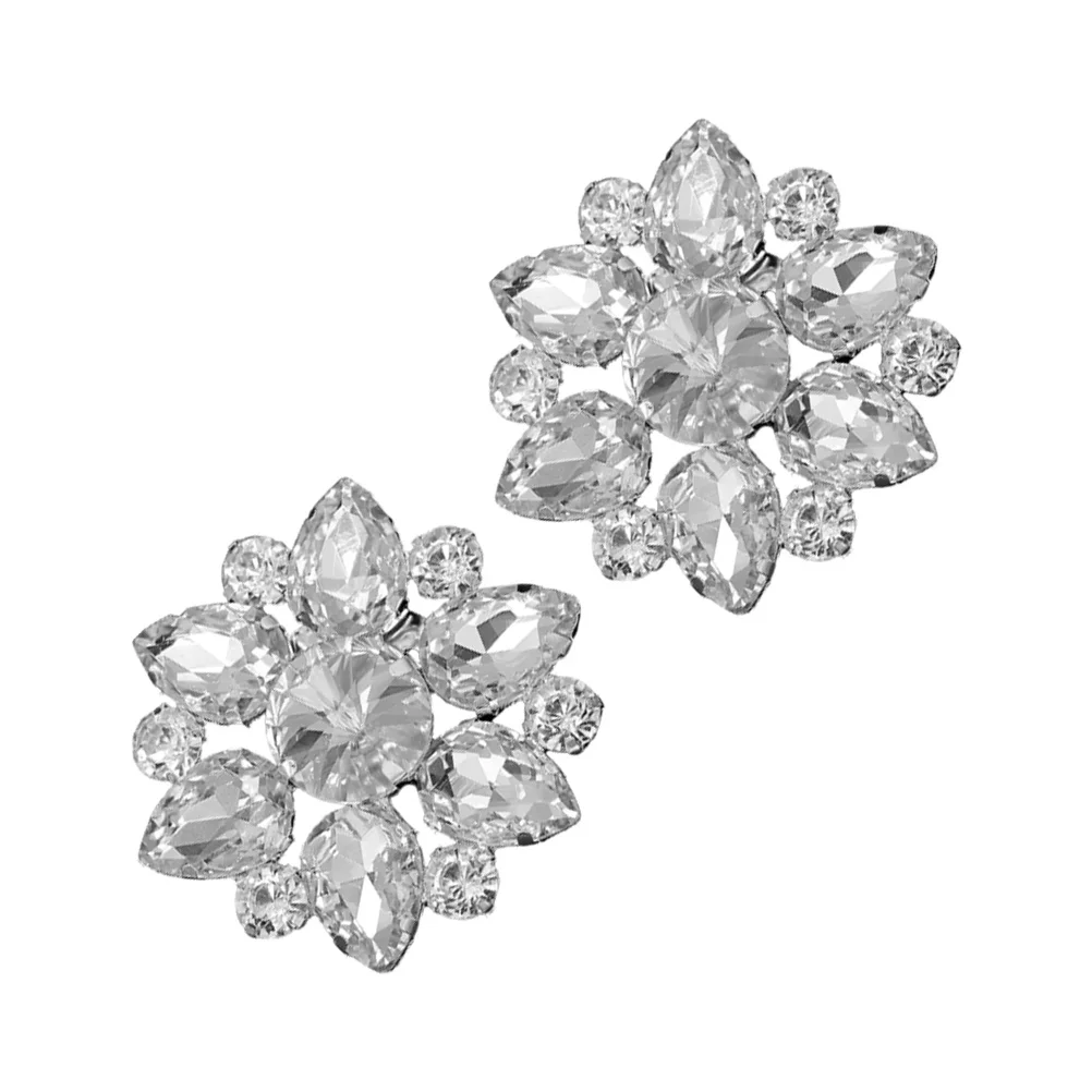 

2 Pcs Water Drop Shoes DIY Decor Crystal Buckles Wedding for Sandals Detachable Alloy Graceful Clip Women's