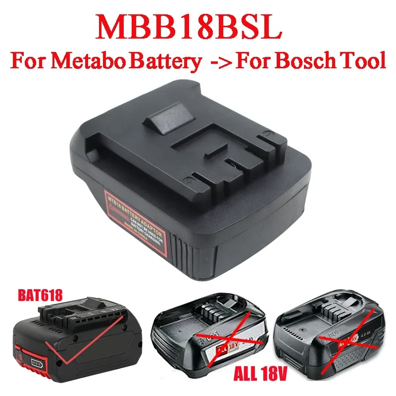 Battery Adapter MBB18BSL for Metabo 18V LiHD Li-Ion Batteries Convert To for Bosch Batteries To for Bosch Electric Power Tools