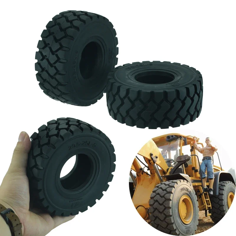 2PCS Rubber Forklift Tyres 137mm Loader Model Tyres for 1/14 RC Trucks Loader