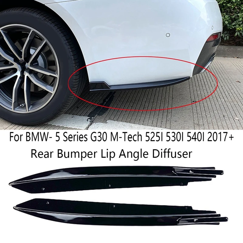 Bright Black Rear Bumper Lip Angle Diffuser Splitter Spoiler Protector For BMW- 5 Series G30 M-Tech 525I 530I 540I 2017+ Parts