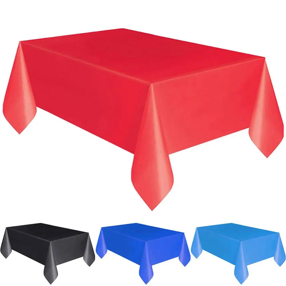 Plástico Retangular Toalha De Mesa Set, Oilproof Mesa De Jantar, Catering Refeição Louça, Festa De Casamento, Plástico, 183x137cm