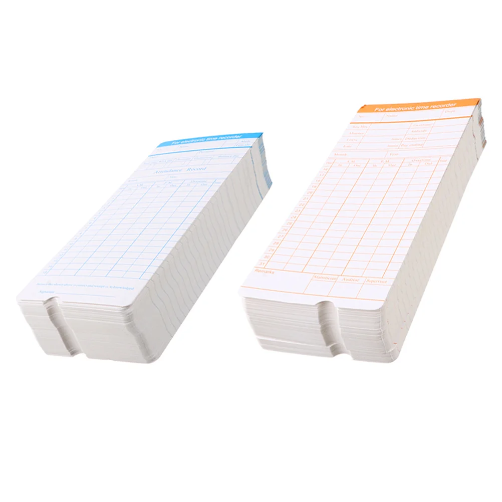 200 Sheets Tape Attendance Card Warehouse Cards Time Recording Payroll Recorders Office Timecards Clock Work