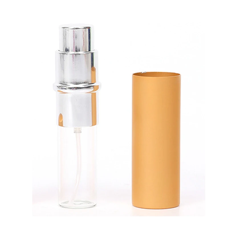 10 pçs 5ml garrafa de perfume de alumínio vazio com funis & dispensador recarregável perfume atomizador portátil viagem spray garrafas