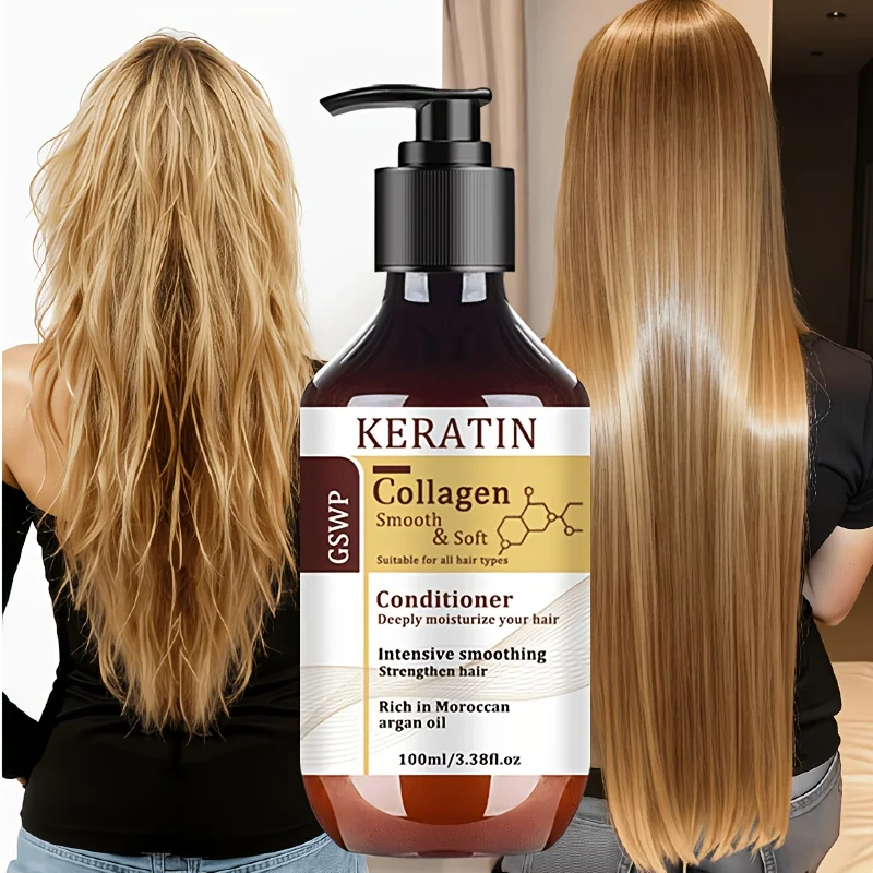 

GSWP Keratin Moisturizing Conditioner contains keratin, hyaluronic acid, and other ingredients, gently cares for .100ml/200ml