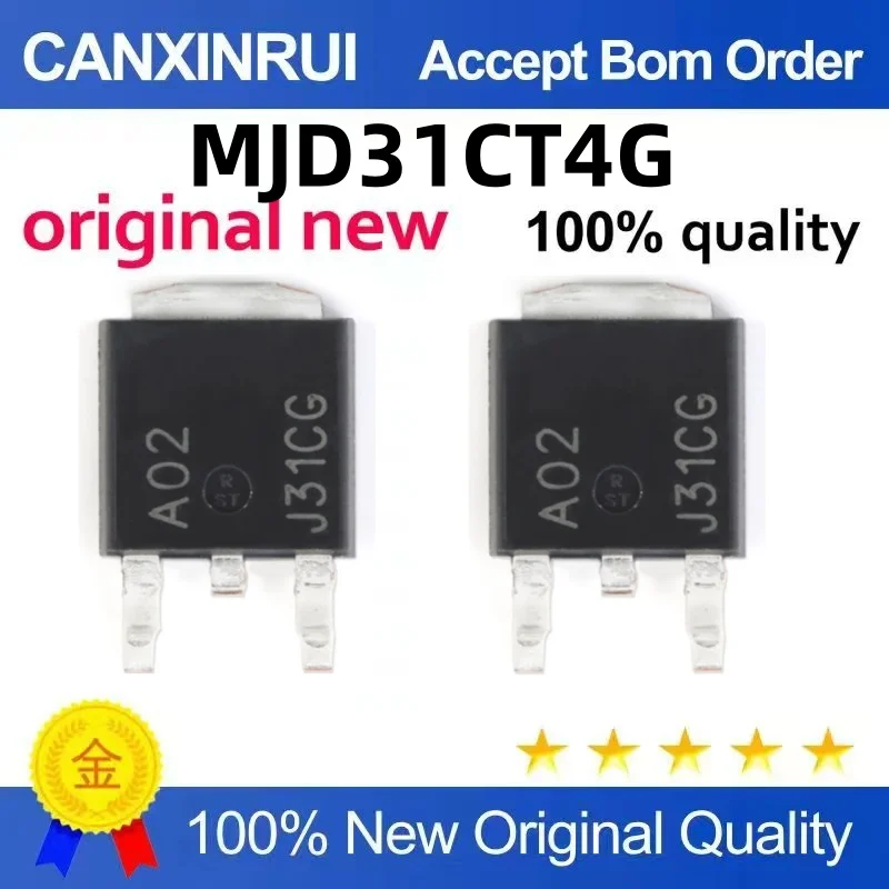 (10-300piezas)Brand New Original MJD31CT4G Silk Screen J31CG 100V 3A SMD Triode SMD TO252
