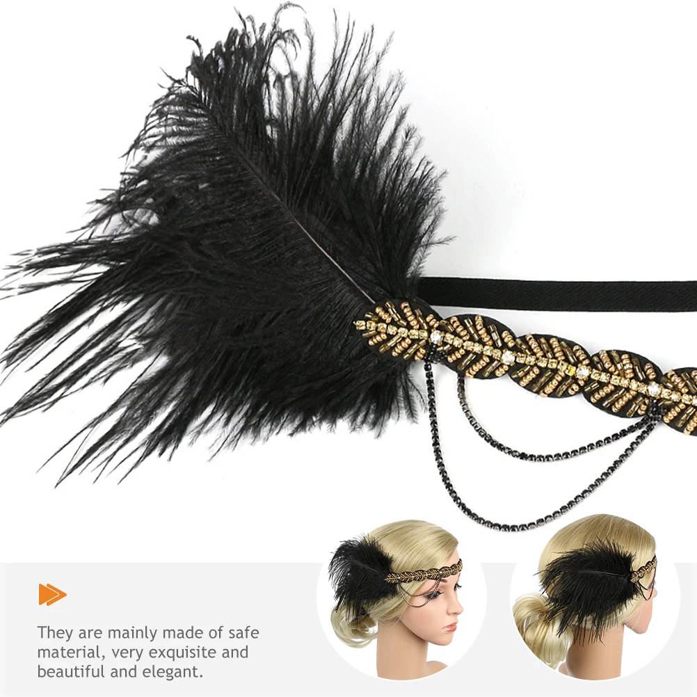 

Rhinestone Headband Wedding Hair Accessories Flapper Beaded Crystal Bride Headpiece 1920s Women Banquet Photoshoot