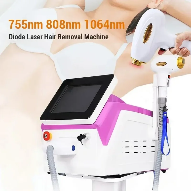 Appareil portable d'épilation au laser à diode 808, appareil de soin de la peau, machine de beauté, 755, 808, 1064