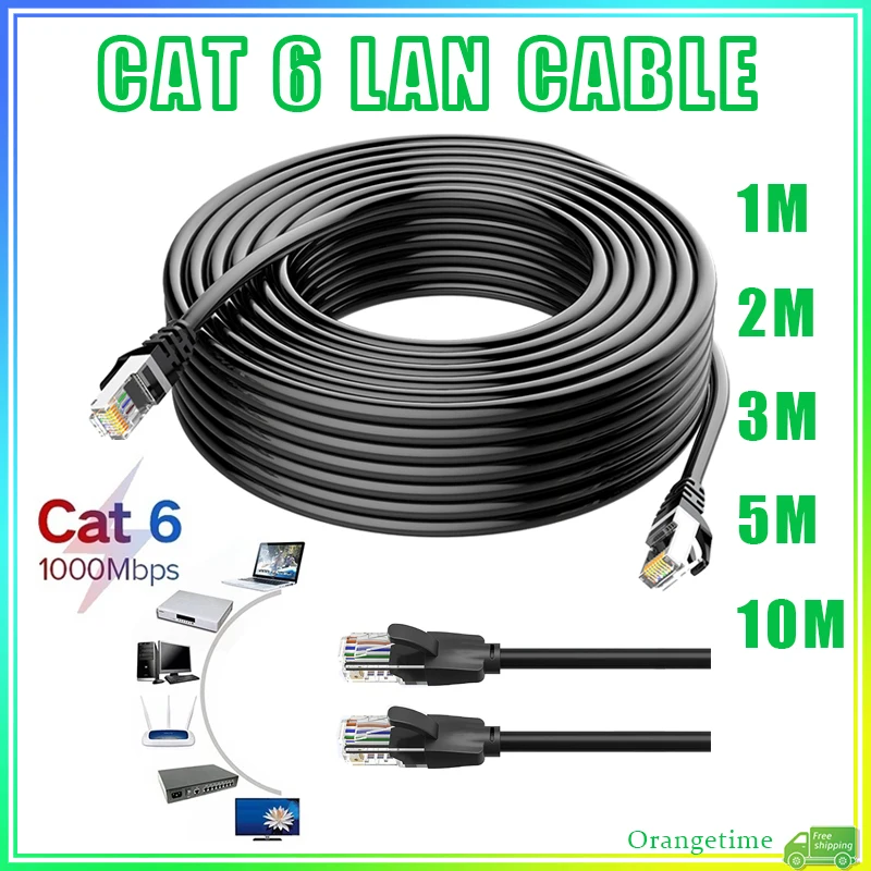 【Fast Delivery】Cat 6 Ethernet Patch Cable Gigabit RJ45 Network Wire Lan Cable Internet Cable Computer PC Laptop Router