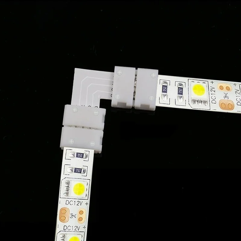 4 Packs L-Vorm 4Pin Rgb 5050 Led Connector Led Light Strip Connectors