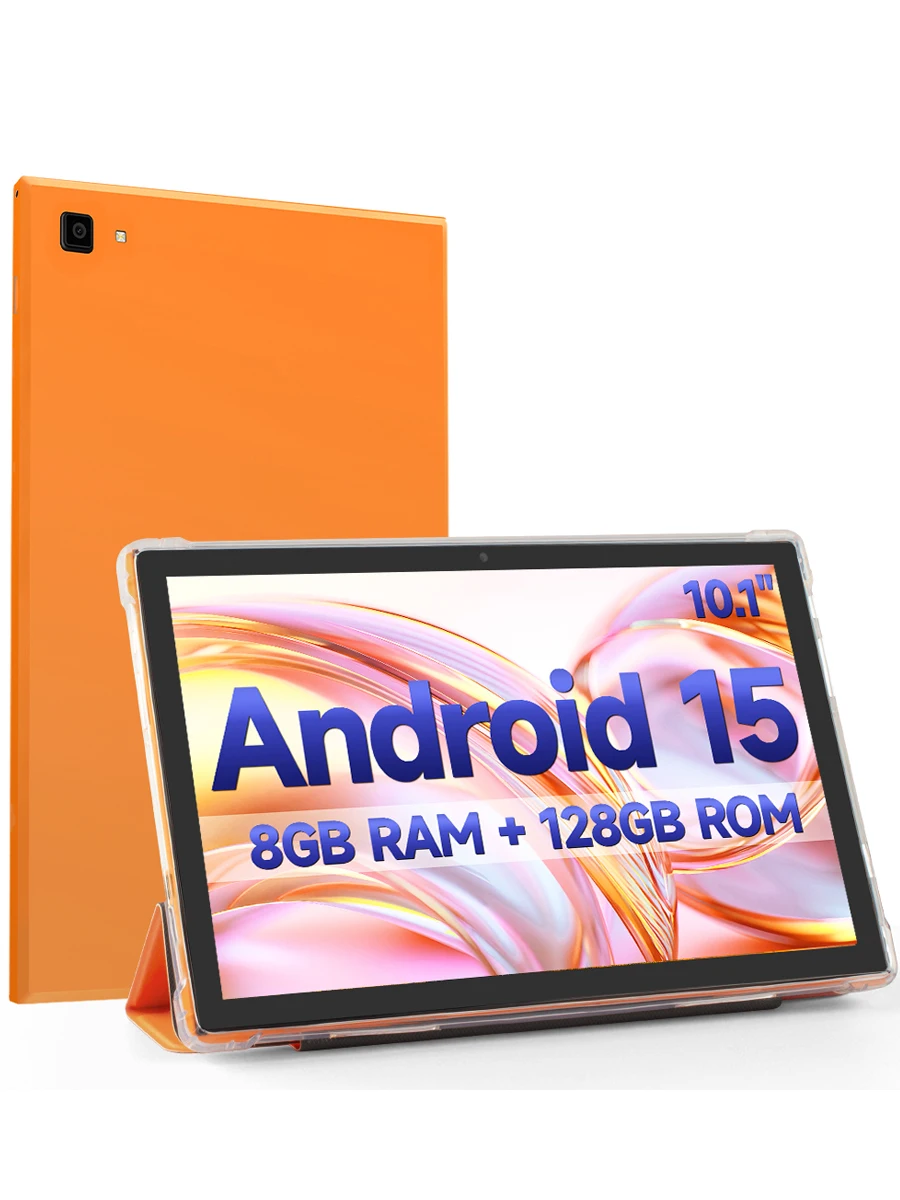 10,1-Zoll-Tablet-PC mit Hülle, A537 Octa-Core-Prozessor, 8 GB erweiterbarer RAM, 128 GB ROM, Android 15, IPS-HD-Display, 5000-mAh-Akku, Dual-Stereo-Lautsprecher, Split-Screen-Funktion,