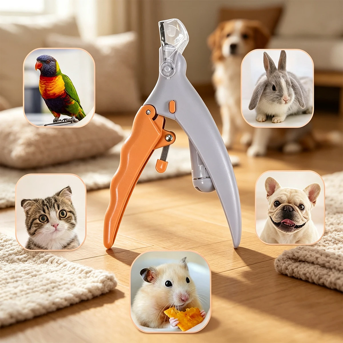 Pet Nail Clipper, Nail Trimmer for Dogs and Cats, Built-in LED Light, Steel Blades,  5x Magnification Quick Trimming for Pets