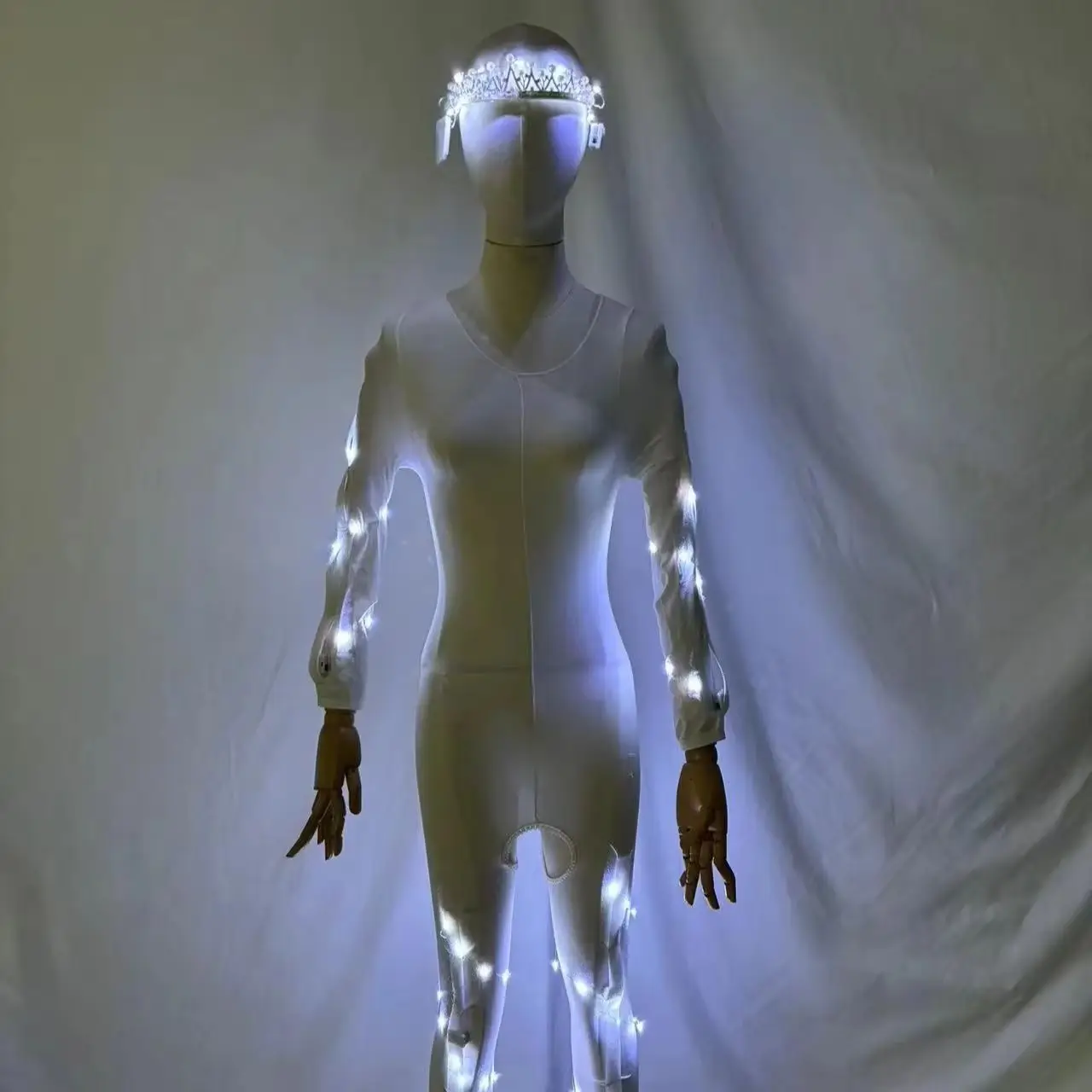 LED Jumpsuit Bottom Lighting Performance Dress under Shirt Glowing Pants for Stage Wear