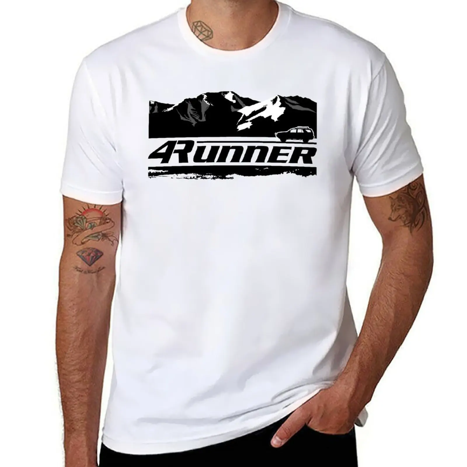 4Runner - Mountains + Vehicle 4th Gen T-Shirt man t shirt luxury man tshirt T-Shirt