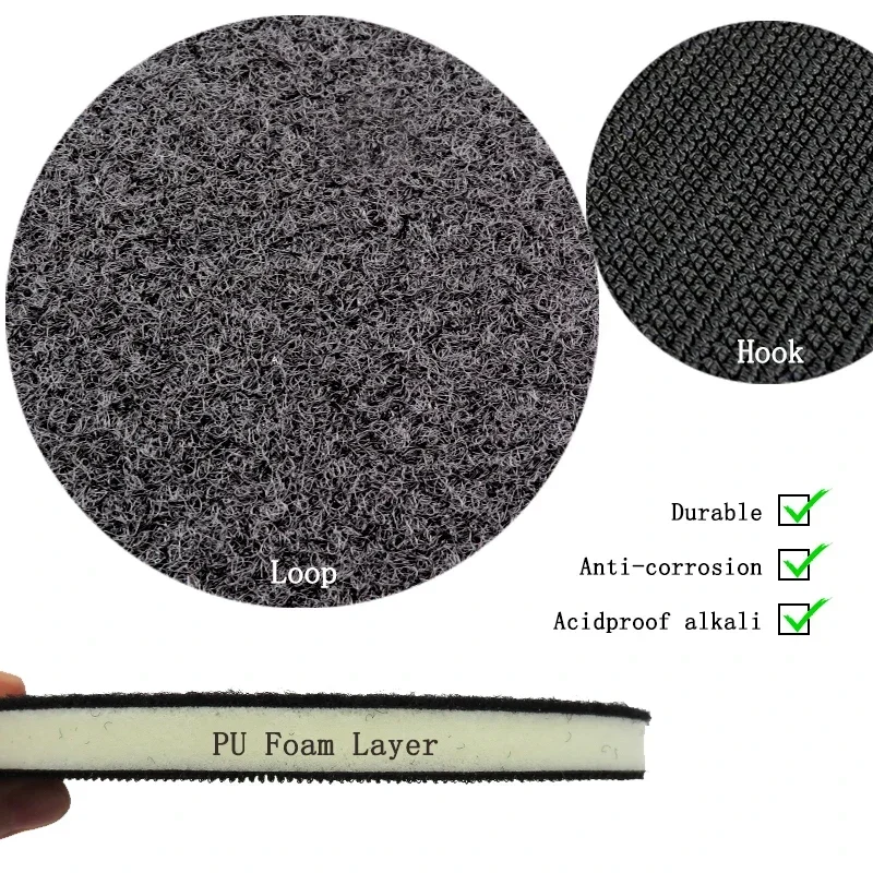 6 Inch 150mm 17-Hole PU Foam Interface Pad for Hook Loop Sanding Disc Backing Pad Abrasive Polishing Power Sander Accessories