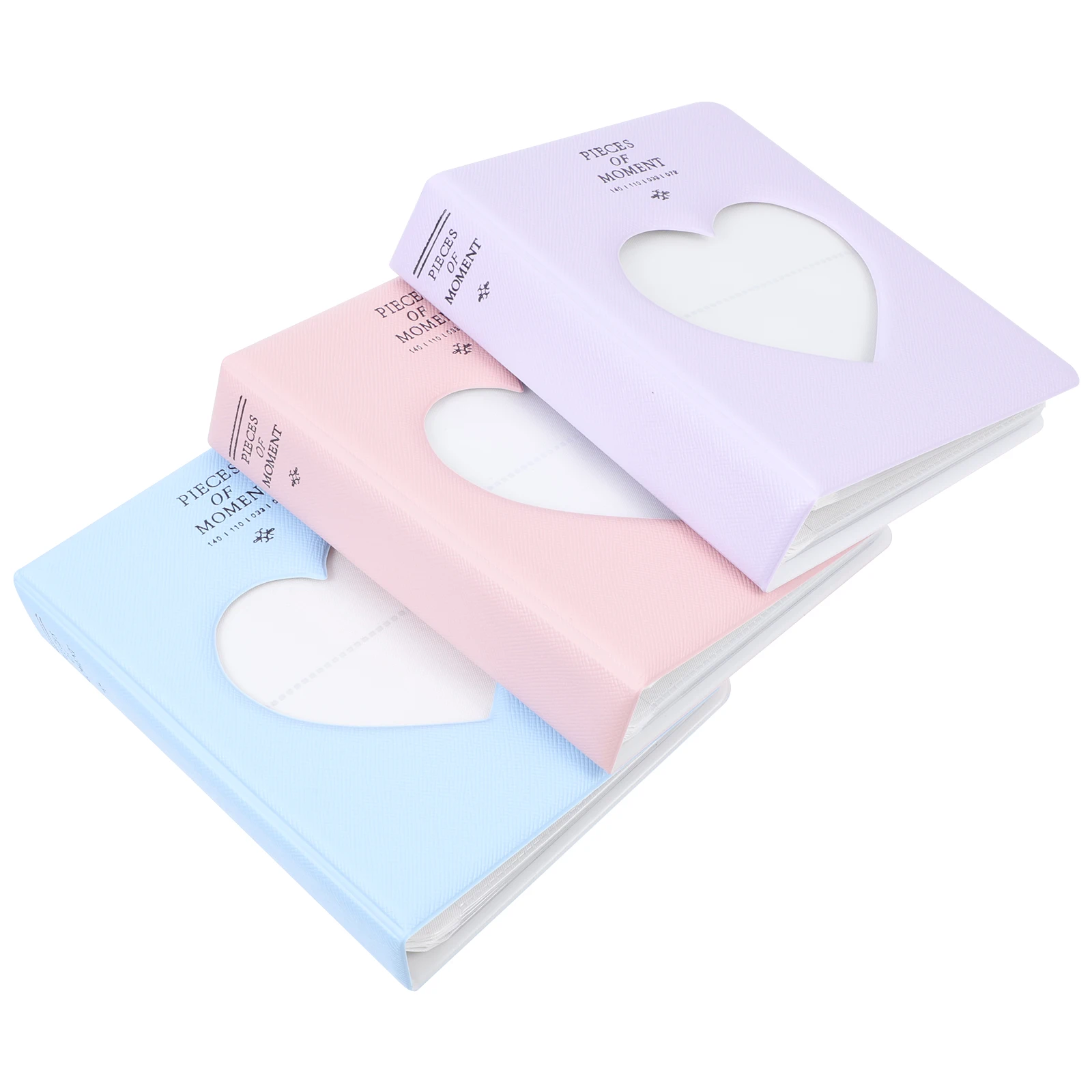 

3pcs Photo Album PVC Creative Storage Book Postcard Holder Decorative Baby Picture Albums Tickets Storage Books Heart Designed