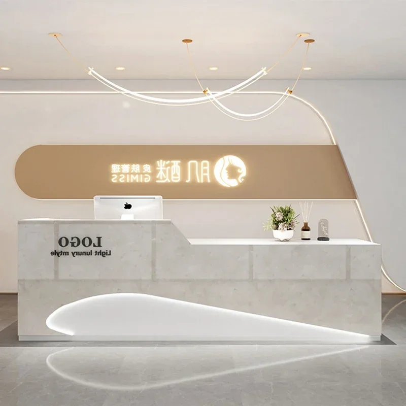 Professional Classic Bar Counter Simple Senior Commercial Unique Reception Desk Glamour Luxury Mostrador Commercial Furniture