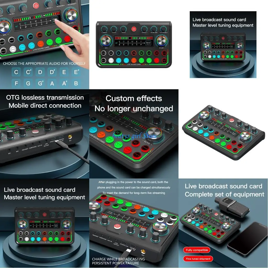 

C7AB P99 USB Auditory Sound Card Dynamic Mic Clear Voice For Gaming Podcasts