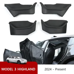 Per Tesla nuovo modello 3 + 2024 Highland posteriore scatola di immagazzinaggio completa maniglia della porta bracciolo vassoio organizzatore copertura in Silicone accessori per auto