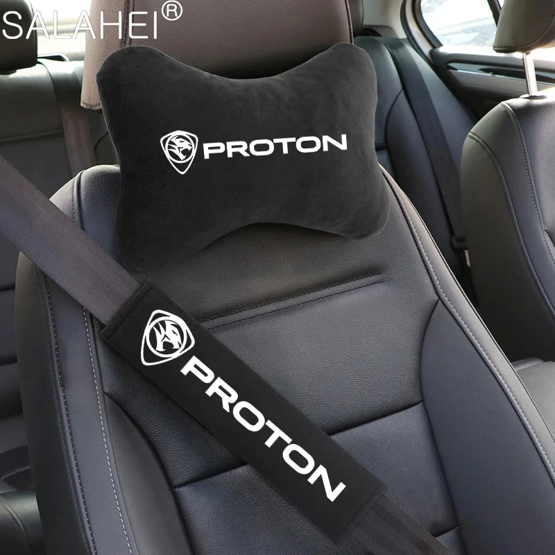 

Car Headrest Rest Neck Pillow Cushion Seat Belt Shoulder Pad For Proton Exora Iriz R3 Wira Saga Satria Magma X70 L3 Accessories