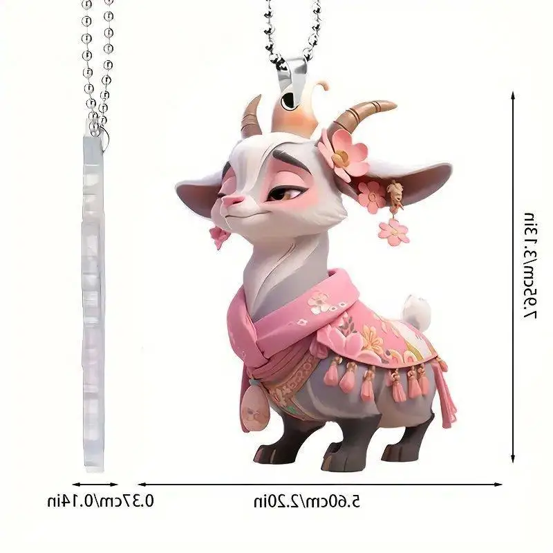 goat keychain Key Ring Cute Animals Key Chains For Women Friends Gifts Car Bag Charms Fashion Jewelry