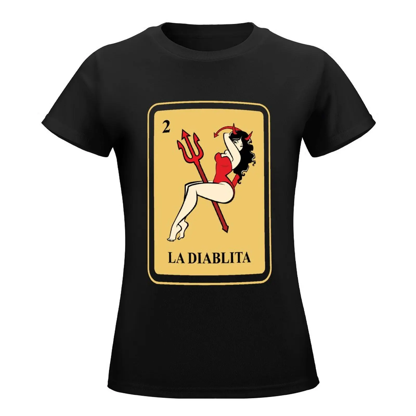 Mexican La Diablita Loteria Shirt I traditional T-Shirt kawaii clothes oversized vintage Top Women