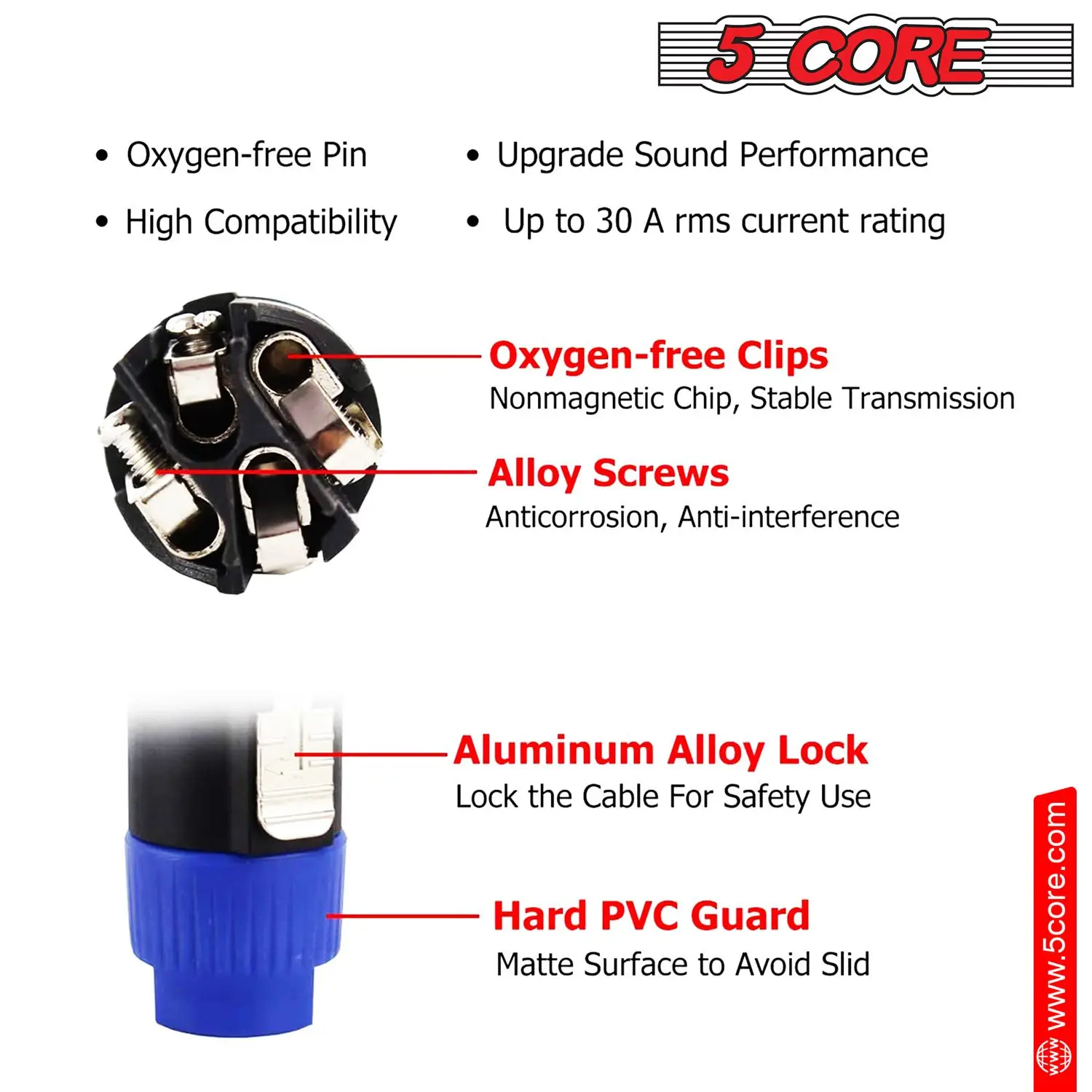 Adaptador Speakon 2 Pack Conector de adaptador de alto-falante de pino de áudio macho de alta qualidade BGO