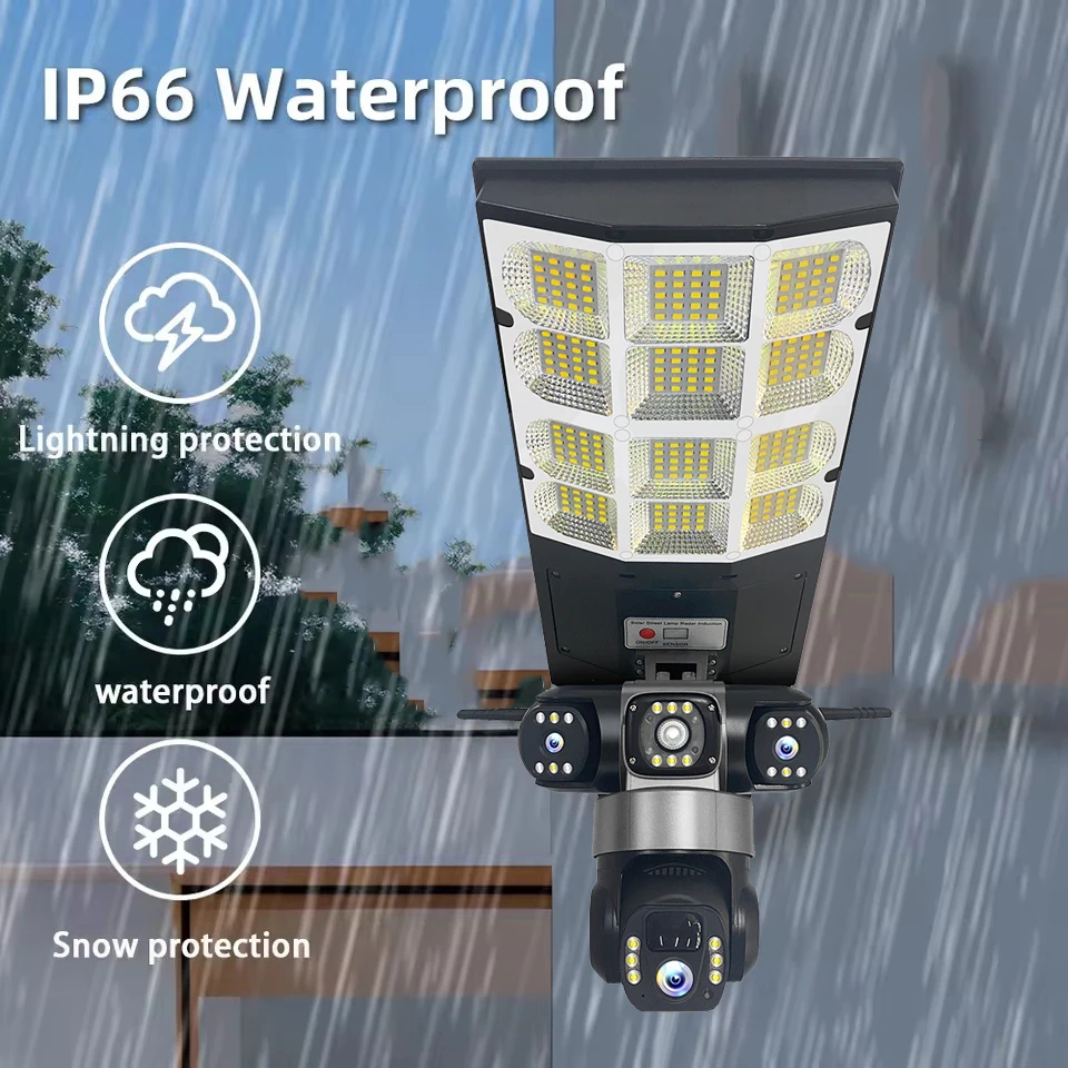 كاميرا شمسية 15 ميجابكسل 4G تكبير 10X عدسة ثلاثية خارجية شاشات ثلاثية CCTV PIR كشف الحركة مراقبة أمنية V380 Pro Kamera