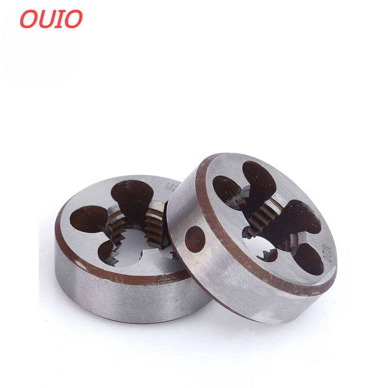 OUIO Thread Die Set M2 M3 M4 M5 M6 M10 M12 M14 M16 M18 M20 M30 High Speed Steel Die Hard Alloy Steel Round Thread Cutting Tool