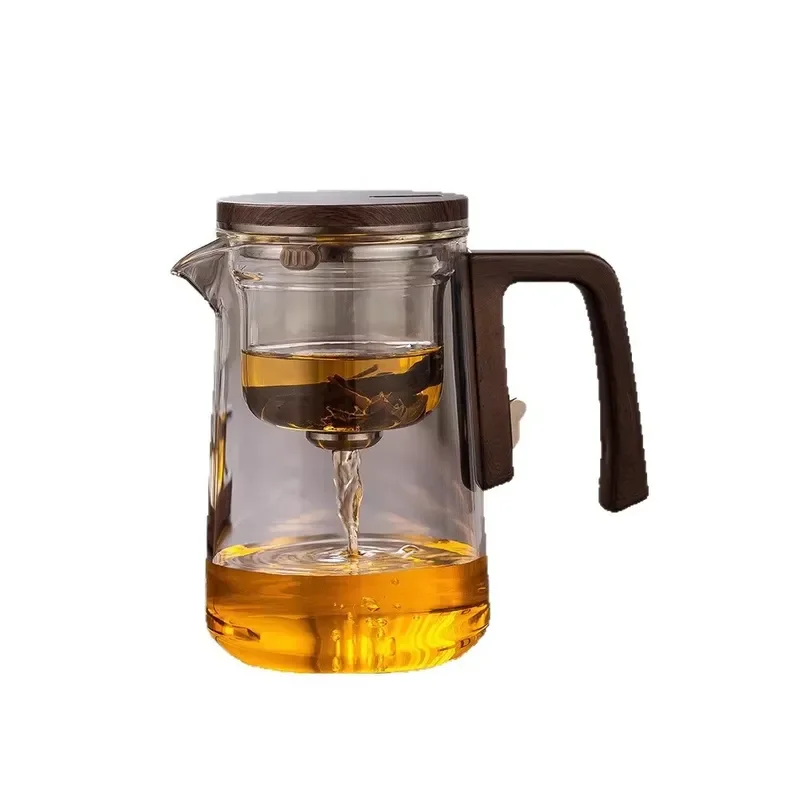 Heat Resistant All Glass Gongfu Set Vintage Elegant Durable Water Separation Filter Teapot for Home Office