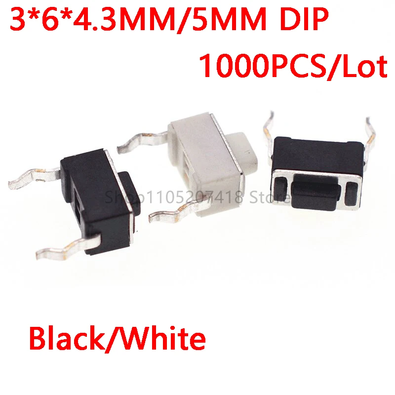 1000Pcs/Lot 3*6*4.3mm 3*6*5mm Panel PCB Momentary Tactile Tact Push Button Micro Switch 2 Pin DIP Light Touch