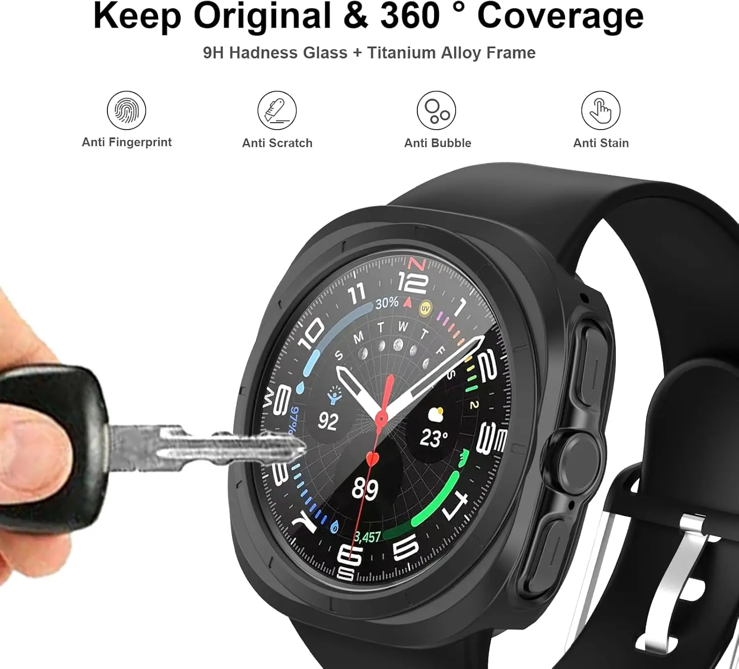 Screen Protector for Samsung Galaxy Watch 7 Ultra 47mm Watch7 40mm 44mm Tempered Glass+ Hard Bumper Case Protective Film Cover