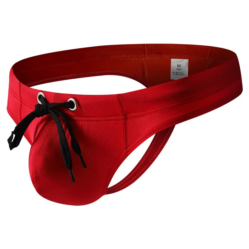 

Quick-Drying Swimming Thong for Men Low-Rise T Back G-string Ice Silk Breathable Swimwear U Convex Pouch Swimsuits Bathing Suits