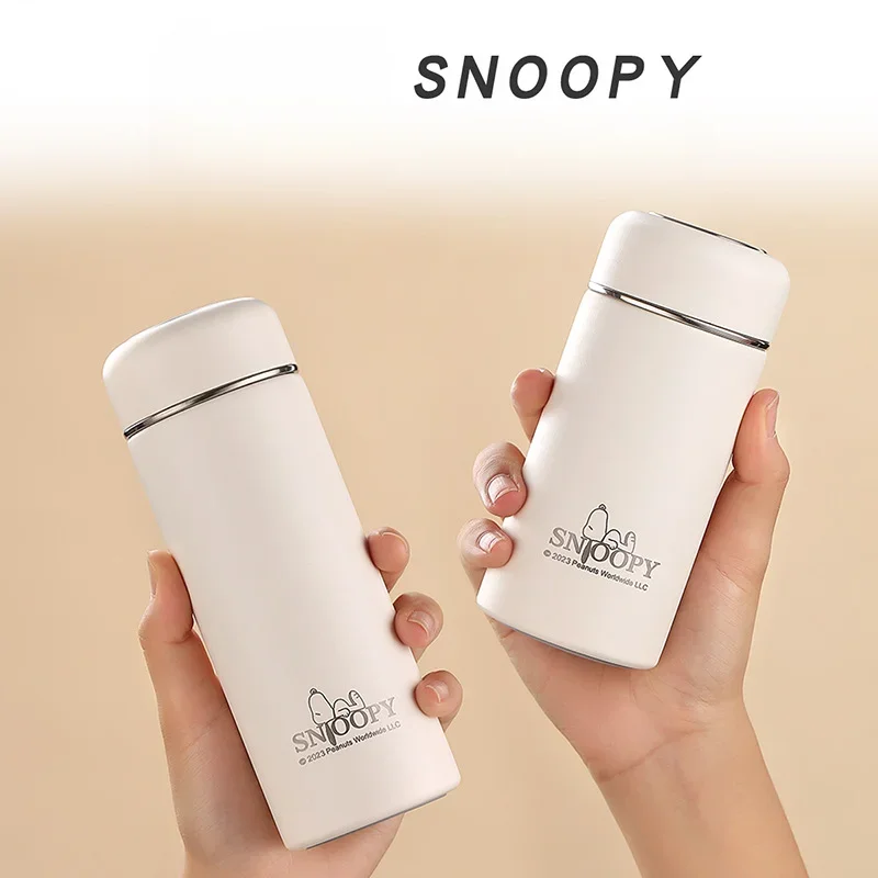 

Snoopy Thermos Cup with Tea Separator Pocket Cups 316 Stainless Steel Cups Women's Small Capacity Office Drinking Cup Gift