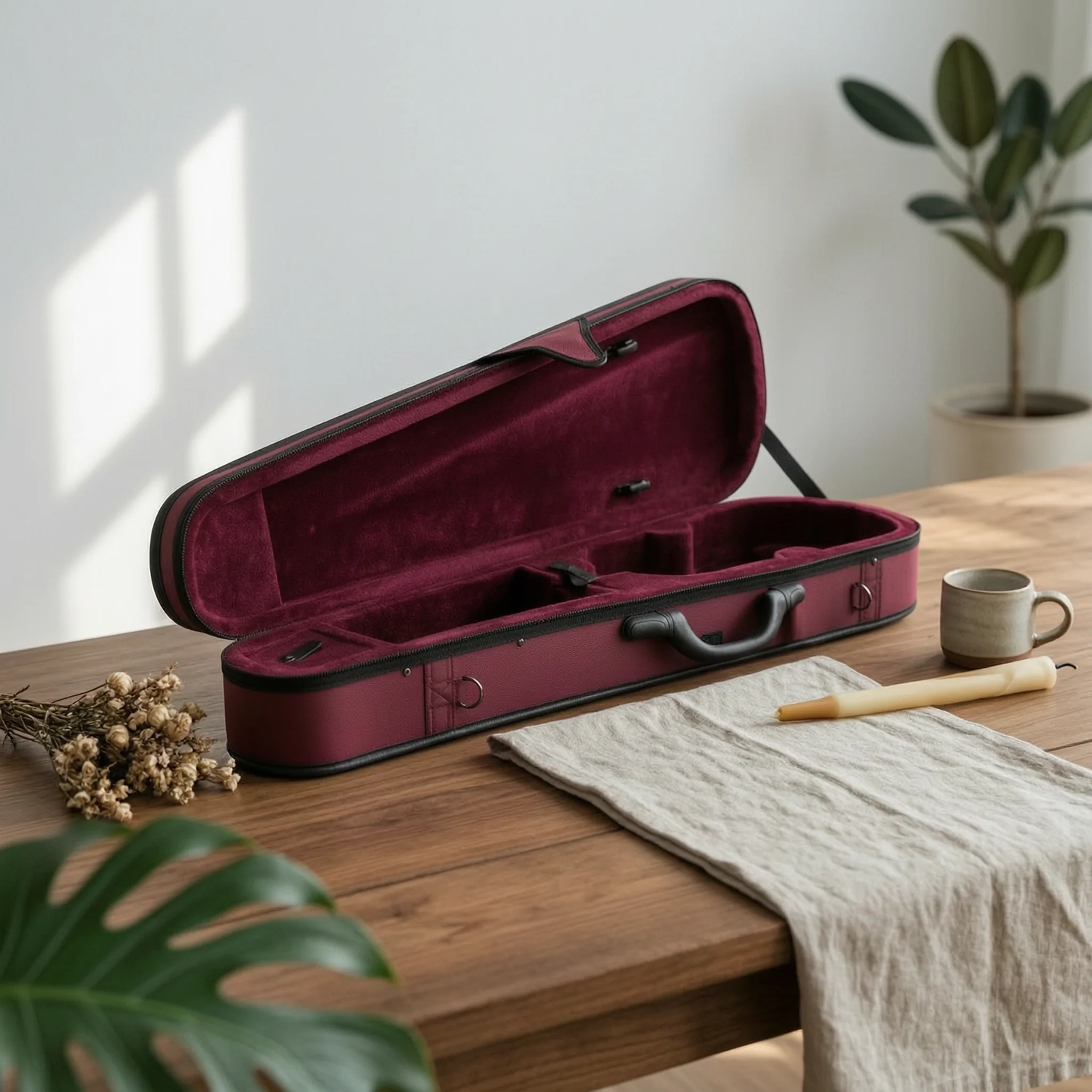 Triangular Violin Case Hard Shell Violin Case with Shoulder Strap Lightweight Reinforced for Violinists, Rehearsals