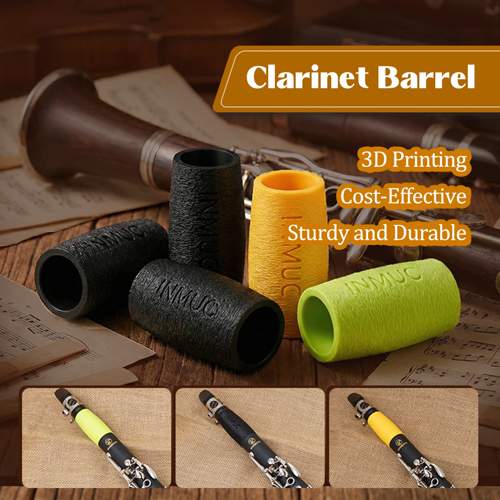 Clarinet Two-Section Tube, Black Tube, Tone-Changing Tube, Long Section 65mm, Short Section 62mm, Clarinet Accessories