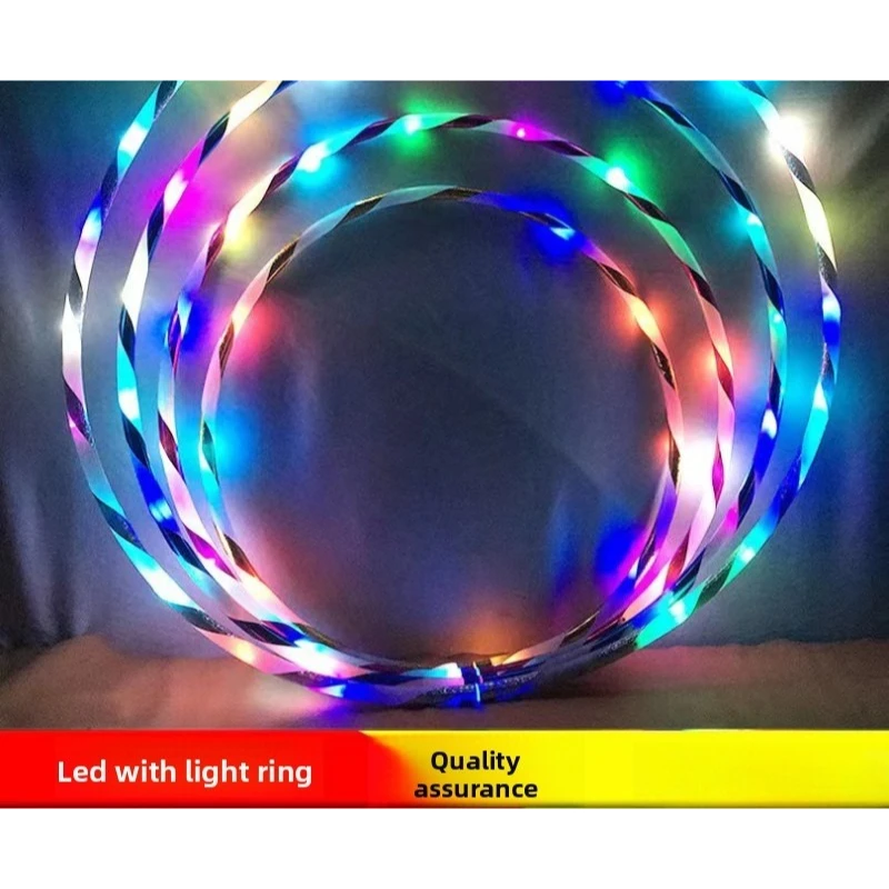 Detachable Colorful Light‑Up Hula Hoop Portable Fitness Sport Hoop Home Indoor Exercise Equipment for Party Stage Performance