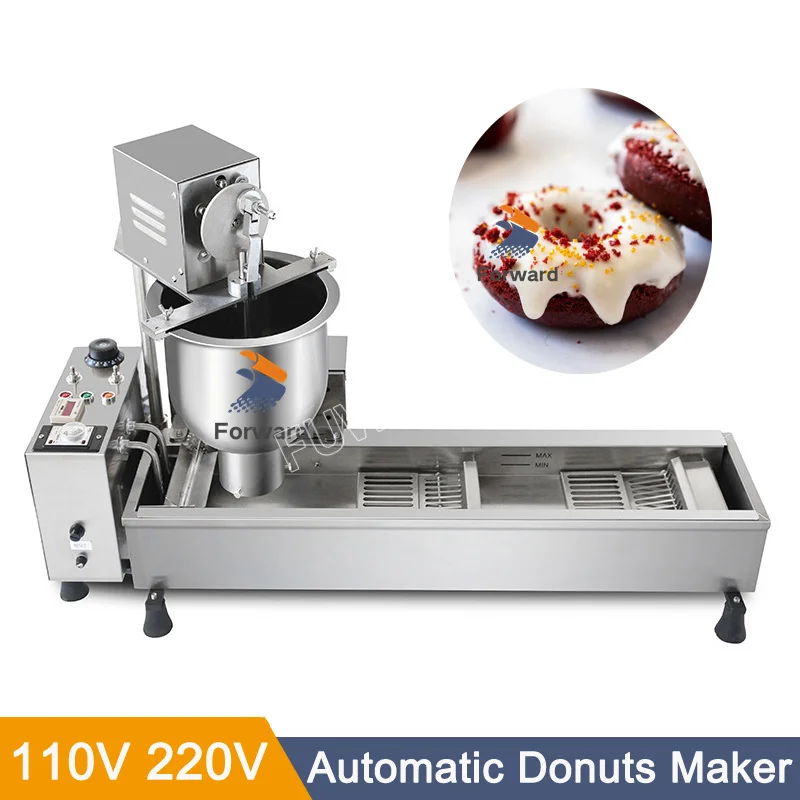 400-720pcs/hour Stainless Steel Donuts Making Machine Automatic Donuts Frying Maker Food Processing Equipment With 3 Molds