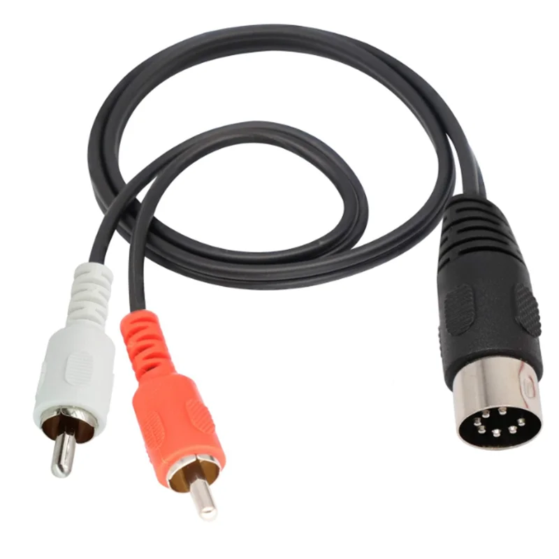

50cm -1.5m Hot sale MIDI cable 7 pin DIN pair 2 double RCA male to female plug audio cable 1.5m DIN 7 for 2RCA female cable