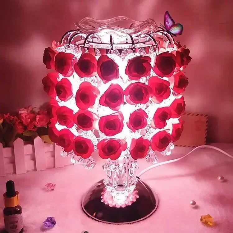 Casamento rosa perfumado candeeiro de mesa série rosa menina dedhead lâmpada 2025 nova atmosfera romântica decorações criativas para casa