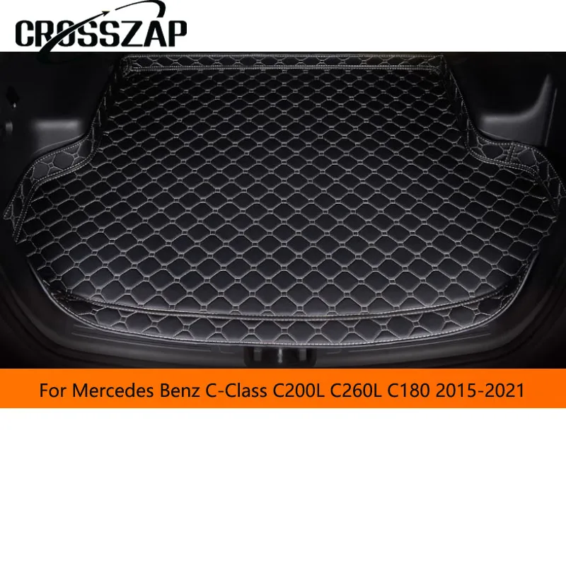 CrossZap For Mercedes Benz C-Class C200L C260L C180 2015-2021 Car Rear Trunk Lining Cargo Mat Tray Floor Carpet Mud Protector